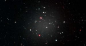 Dark matter missing in a galaxy far far away