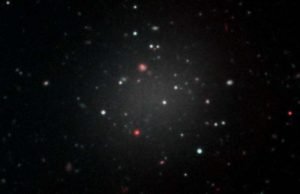 Dark matter missing in a galaxy far far away