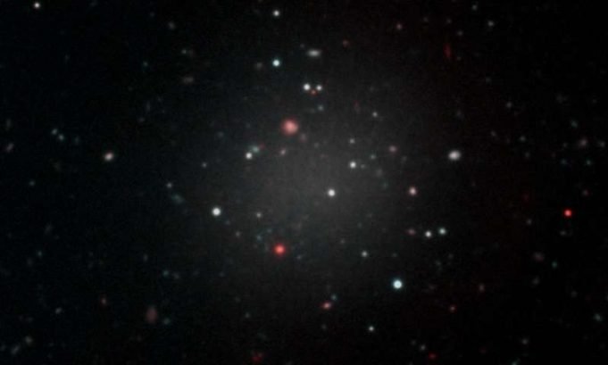 Dark matter missing in a galaxy far far away