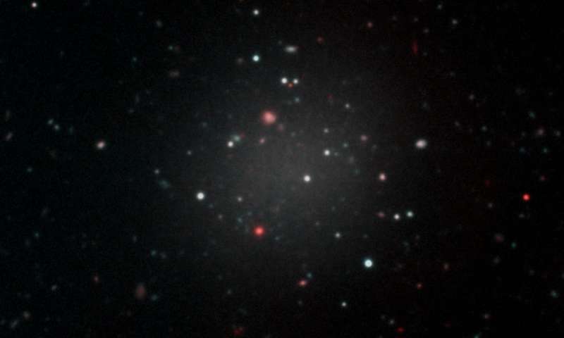 Dark matter missing in a galaxy far far away