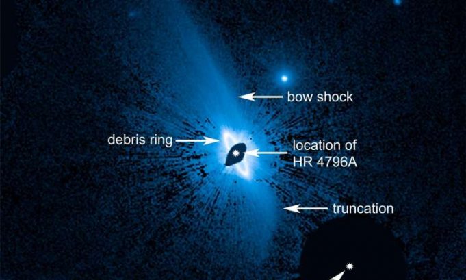 Hubble finds huge system of dusty material enveloping the young star HR 4796A