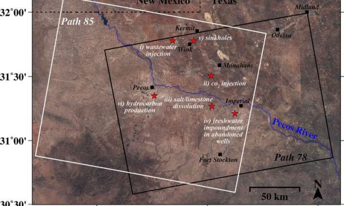 Radar images show large swath of Texas oil patch is heaving and sinking at alarming rates Radar images show large swath of Texas oil patch is heaving and sinking at alarming rates