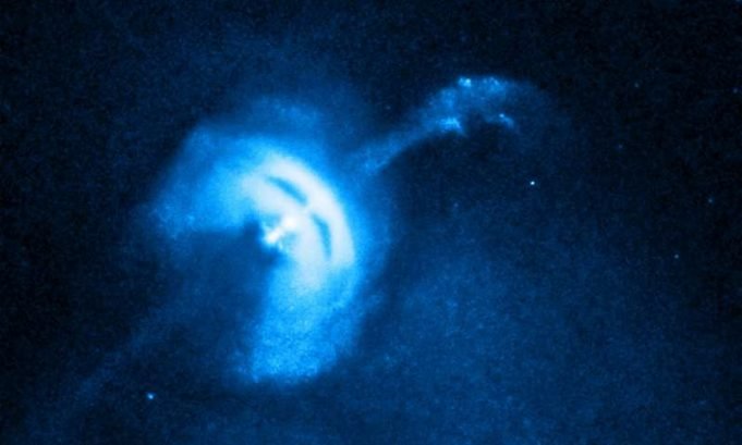Radio telescope records a rare glitch in a pulsars regular pulsing beat