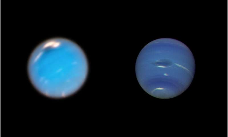 Hubble captures birth of giant storm on Neptune