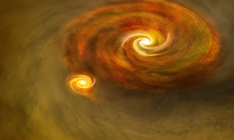 Massive twin star discovered snuggling close to its stellar sibling in its cradle