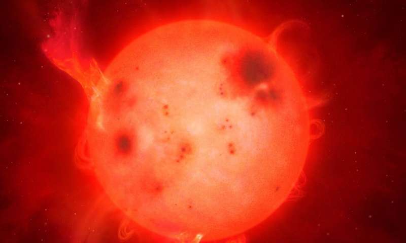 Explosion on Jupiter sized star 10 times more powerful than ever seen on the sun