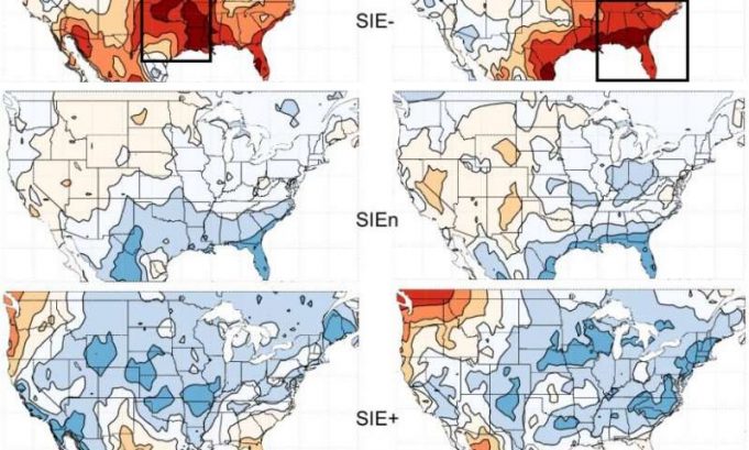 Loss of Arctic sea ice stokes summer heat waves in southern U.S.