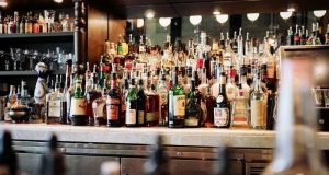 cropped Toxic substances found in the glass and decoration of alcoholic beverage bottles
