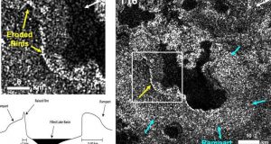 cropped Cassini explores ring like formations around Titans lakes