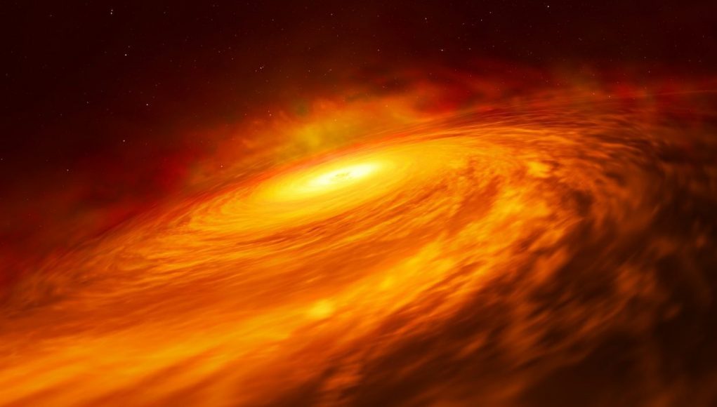 cropped Hubble discovers mysterious black hole disc