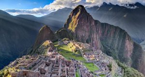 cropped Machu Picchu Ancient Incan sanctuary intentionally built on faults