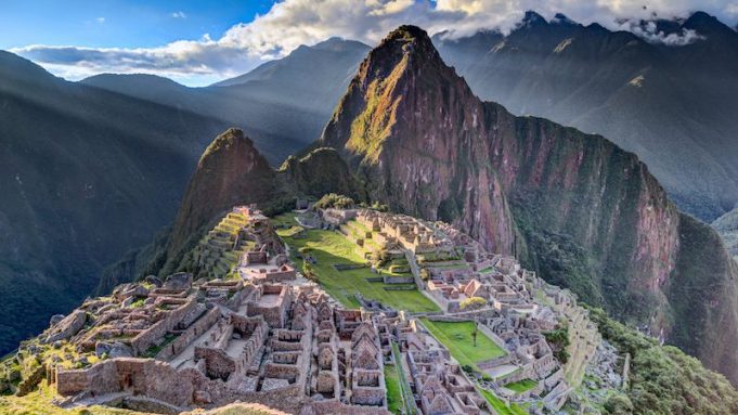 cropped Machu Picchu Ancient Incan sanctuary intentionally built on faults