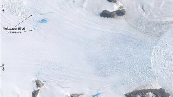 cropped Surface melting causes Antarctic glaciers to slip faster towards the ocean new research shows