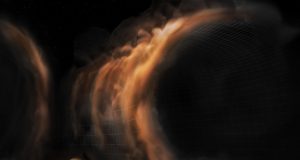 Gas waterfalls reveal infant planets around young star