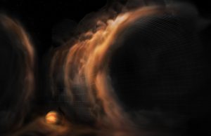 Gas waterfalls reveal infant planets around young star