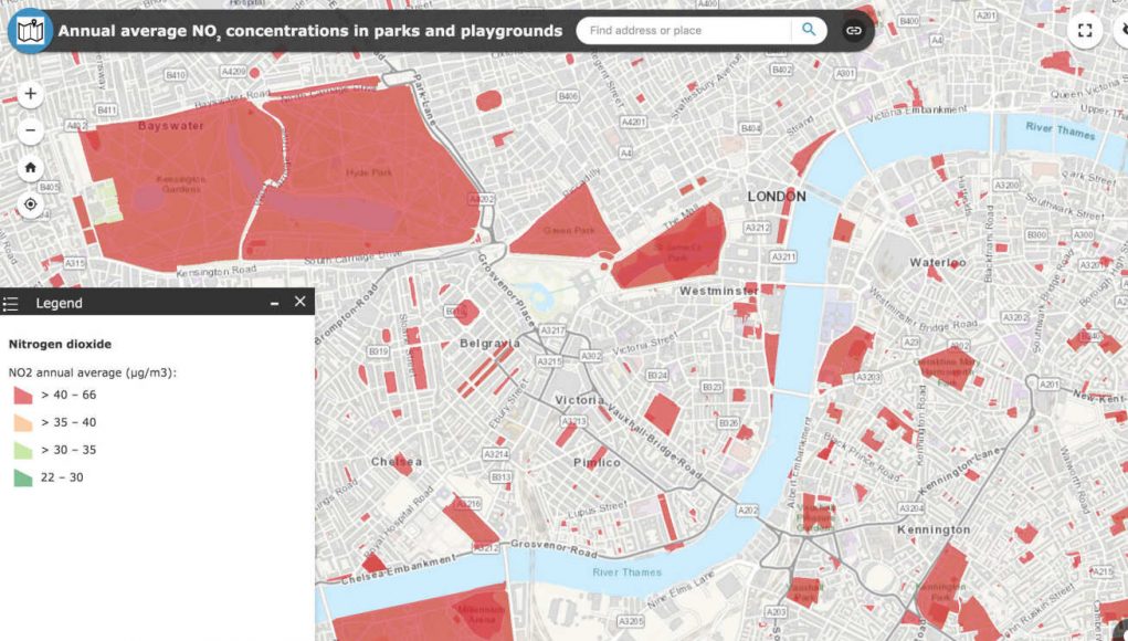 One in four of Londons green spaces breaches air quality safety limits