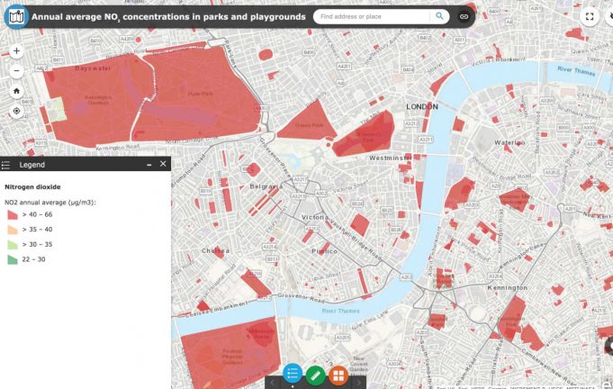 One in four of Londons green spaces breaches air quality safety limits