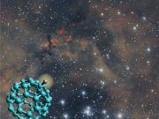 Carbon soccer ball with extra proton probably most abundant form in space scaled