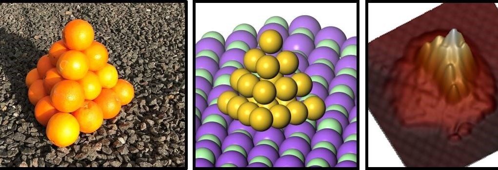 Clusters of gold atoms form peculiar pyramidal shape