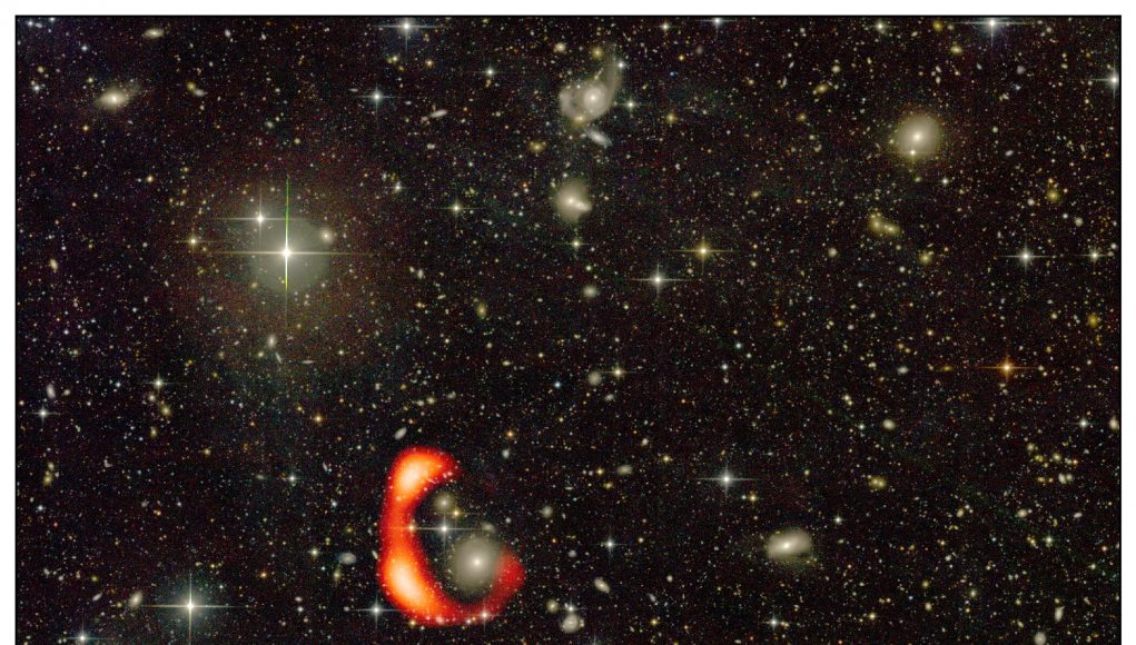 GMRT discovers a gigantic ring of hydrogen gas around a distant galaxy