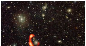 GMRT discovers a gigantic ring of hydrogen gas around a distant galaxy