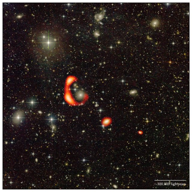GMRT discovers a gigantic ring of hydrogen gas around a distant galaxy
