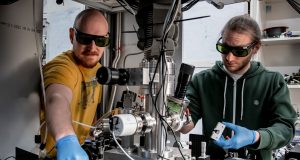 A quantum of solid A glass nanoparticle in the quantum regime