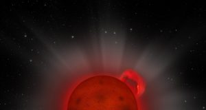 XMM Newton reveals giant flare from a tiny star scaled
