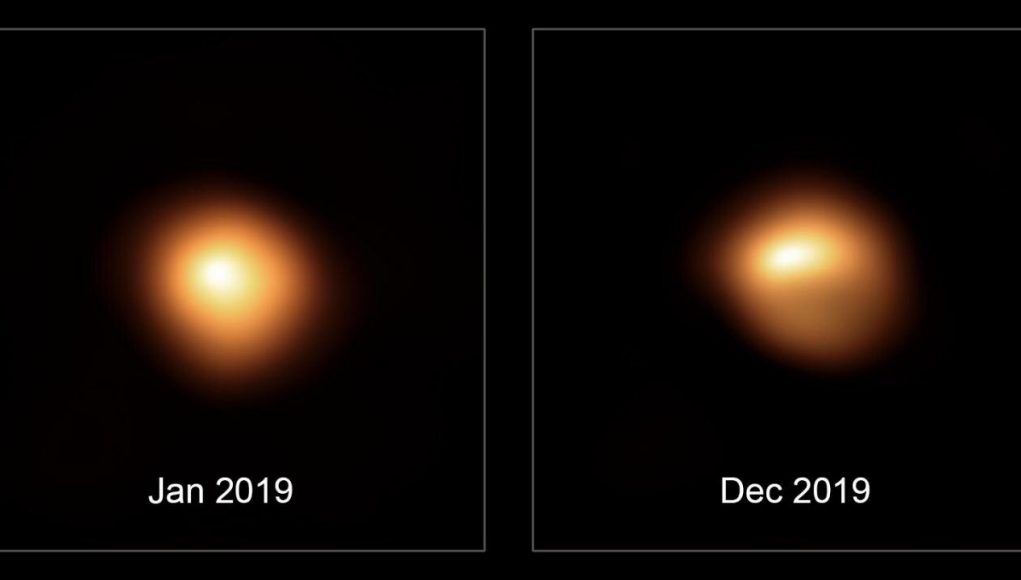 Dimming Betelgeuse likely isnt cold just dusty new study shows
