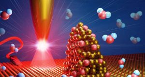 Water splitting observed on the nanometer scale