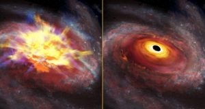 Cosmic tempest Astronomers detect most energetic outflow from a distant quasar scaled