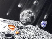 Asteroid shower on the Earth Moon system 800 million years ago revealed by lunar craters
