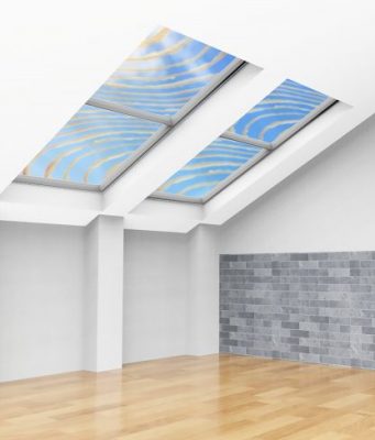 Glass like wood insulates heat is tough blocks UV and has wood grain pattern