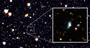 Machine learning finds a surprising early galaxy