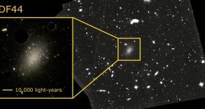 The puzzle of the strange galaxy made of 99.9 dark matter is solved