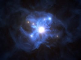 Very Large Telescope spots galaxies trapped in the web of a supermassive black hole