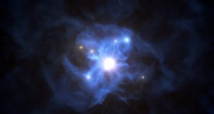 Very Large Telescope spots galaxies trapped in the web of a supermassive black hole