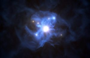 Very Large Telescope spots galaxies trapped in the web of a supermassive black hole