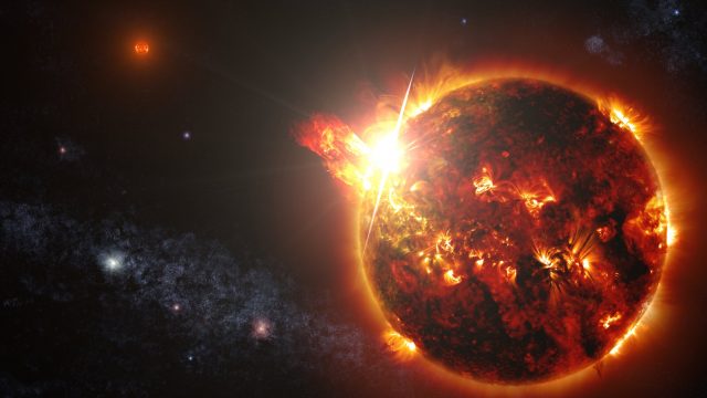 Robust stellar flares might not prevent life on exoplanets could facilitate its detection