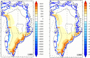 The melting of the Greenland ice sheet could lead to a sea level rise of 18 centimeters by 2100