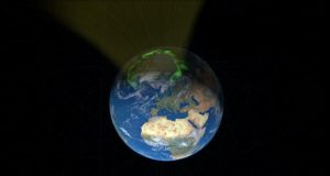 Energy from solar wind favors the north