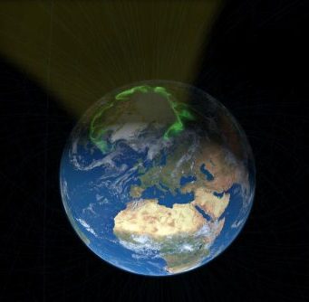 Energy from solar wind favors the north