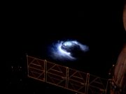 Genesis of blue lightning into the stratosphere detected from ISS