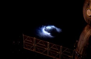 Genesis of blue lightning into the stratosphere detected from ISS