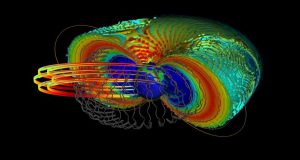 How do electrons close to Earth reach almost the speed of light