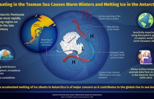 Antarctic Peninsula warming up due to heat in Tasman Sea