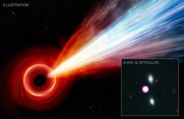 Gigantic jet spied from black hole in early universe
