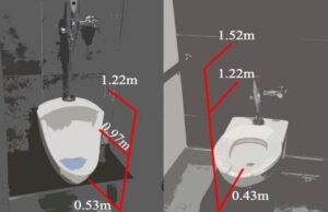 Flushing a public toilet