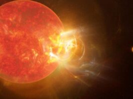 Humongous flare from suns nearest neighbor breaks records